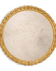 End 18th C Neoclassical Italian Round Mirror with Laurel Leaves