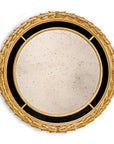 End 18th C Neoclassical Italian Round Mirror with Laurel Leaves