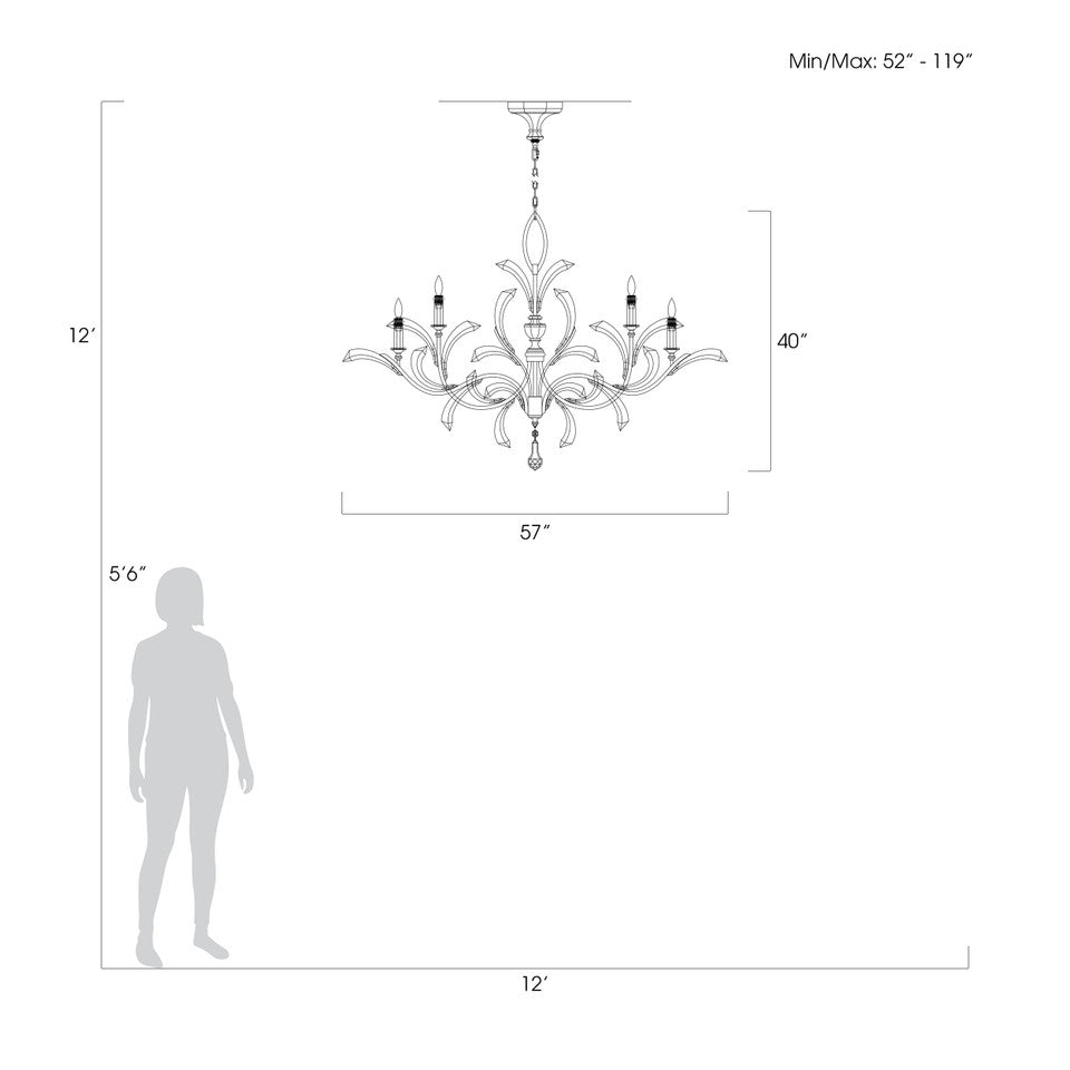 Beveled Arcs 57" Chandelier