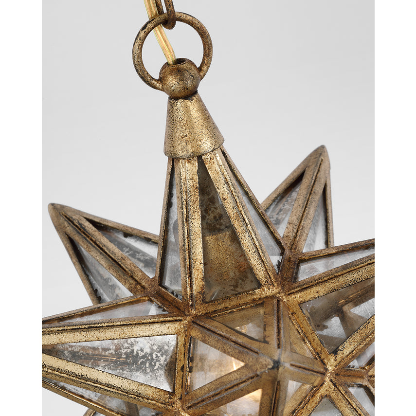 Moravian Small Star Lantern with Antique Mirror