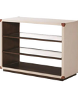 Canvas Open Bookcase in Ivory lacquered canvas