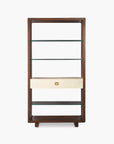Canvas Open Bookcase in Ivory lacquered canvas