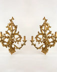 18th Style 3lt Wall Sconce Hand Carved in Italy