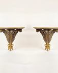3 Plumes Wall Bracket in Gold Distressed Silver