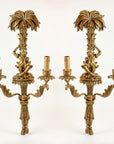 18thC Hand Carved Monkey & Palm Tree Wall Light