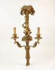 18thC Hand Carved Monkey & Palm Tree Wall Light