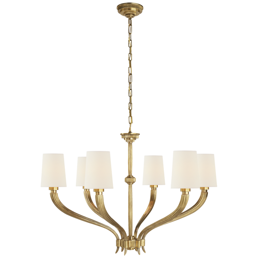 Ruhlmann Chandelier with Linen or Natural Paper Shades