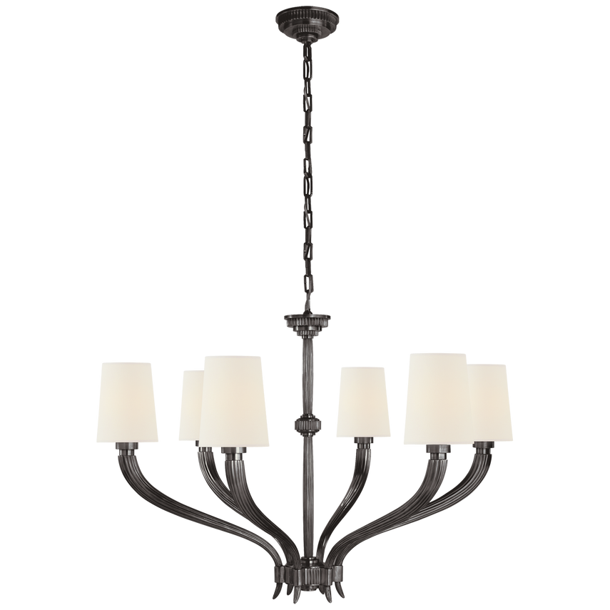 Ruhlmann Chandelier with Linen or Natural Paper Shades