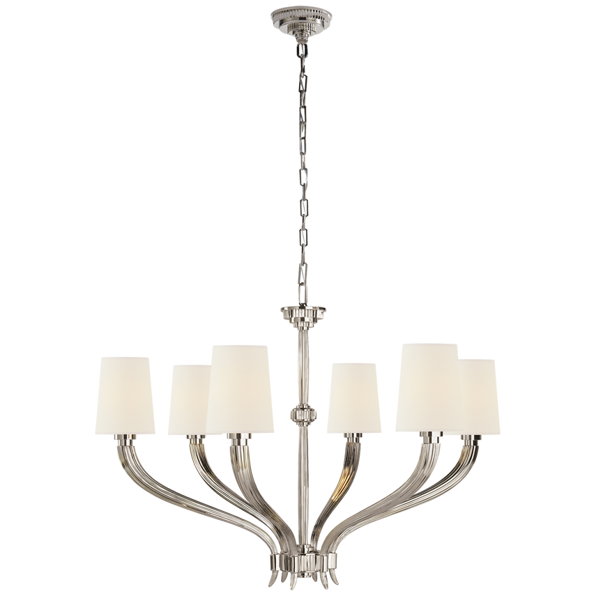 Ruhlmann Chandelier with Linen or Natural Paper Shades