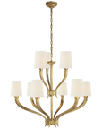 Ruhlmann Chandelier with Linen or Natural Paper Shades
