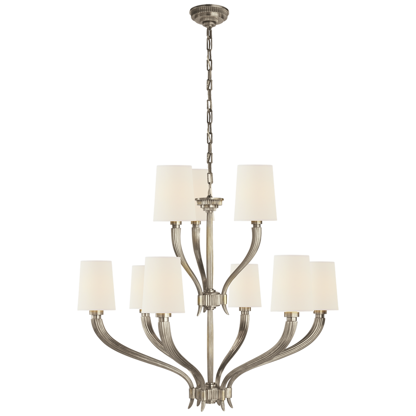 Ruhlmann Chandelier with Linen or Natural Paper Shades