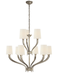 Ruhlmann Chandelier with Linen or Natural Paper Shades