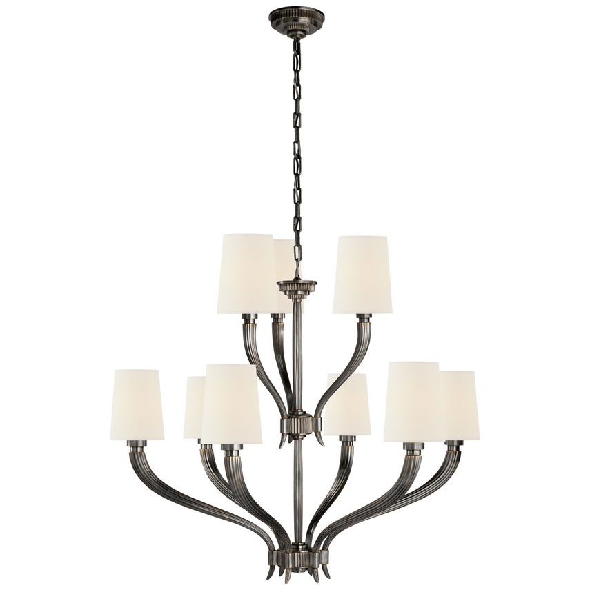 Ruhlmann Chandelier with Linen or Natural Paper Shades