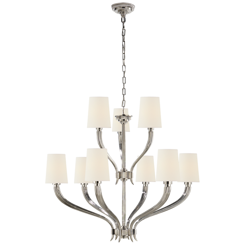 Ruhlmann Chandelier with Linen or Natural Paper Shades