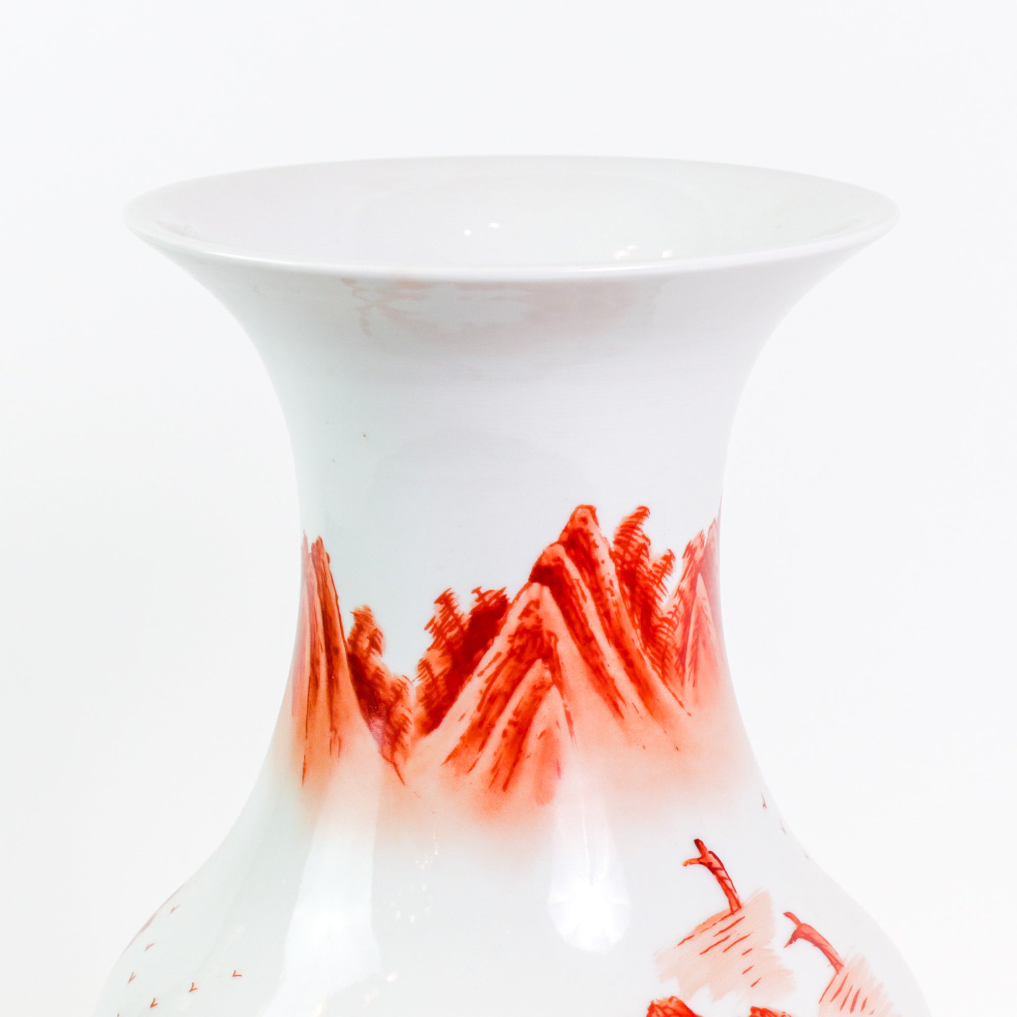 Orange Landscape Fishtail Vase