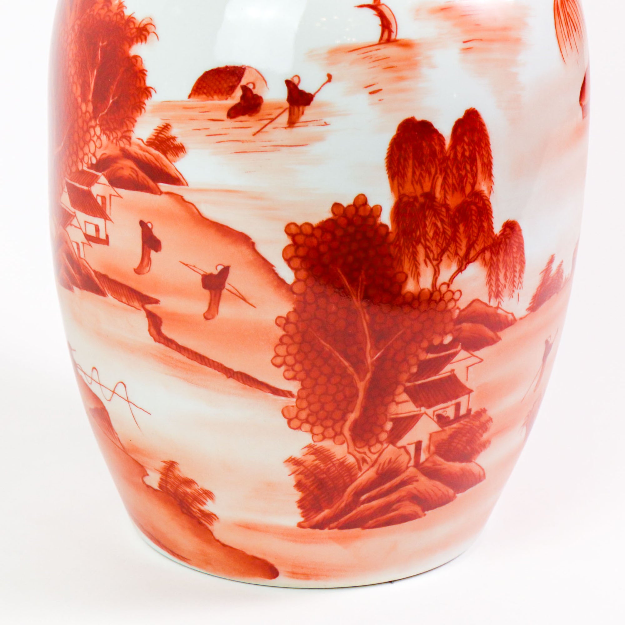 Orange Landscape Fishtail Vase