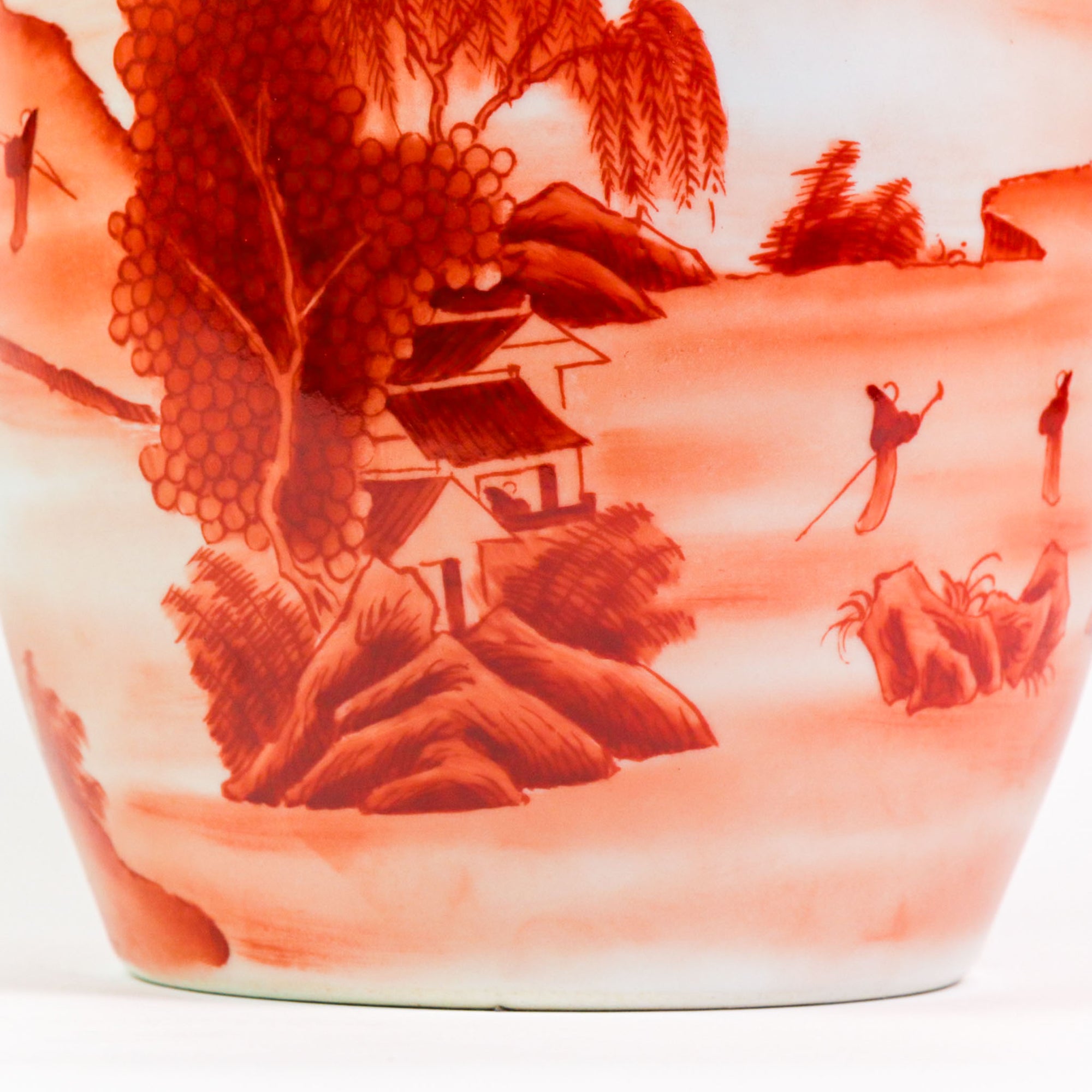 Orange Landscape Fishtail Vase