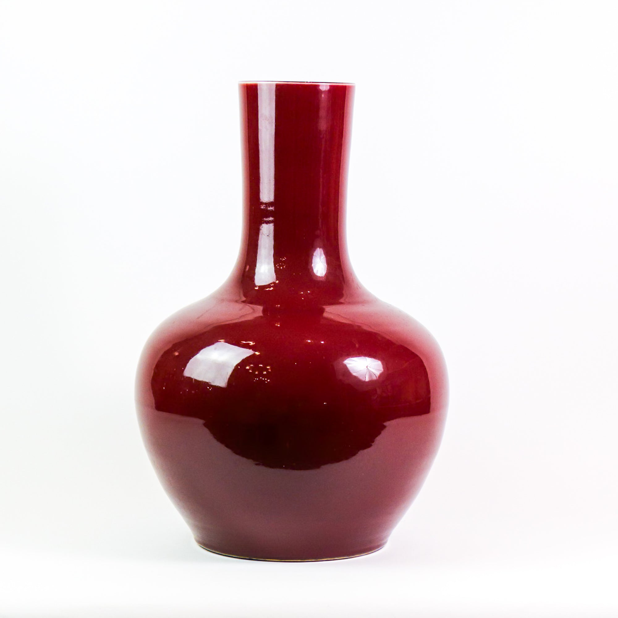 Large Straight Neck Ceramic Vase