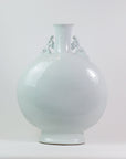 White Narrow Neck Vase with Dragons