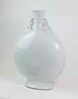 White Narrow Neck Vase with Dragons