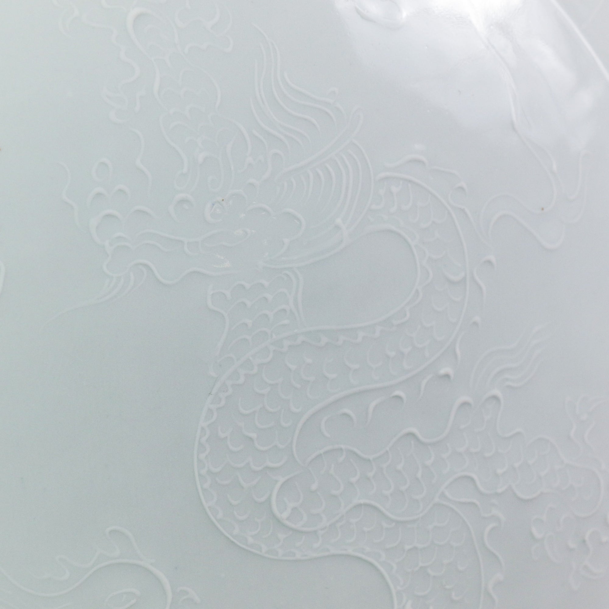 White Narrow Neck Vase with Dragons