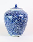 Blue & White Cluster Flower Ginger Jar