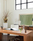 Benton Adjustable Desk Lamp with Leather Shade