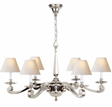 Myrna Chandelier with Linen or Natural Paper Shades – Laura Kincade