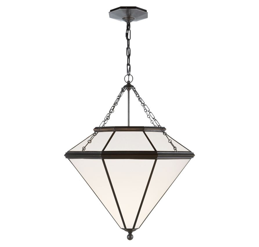 Cannes Pendant with White Glass