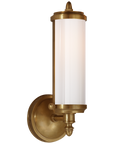 Merchant Single Bath Light with White Glass