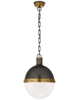 Hicks Globe Pendant with White Glass