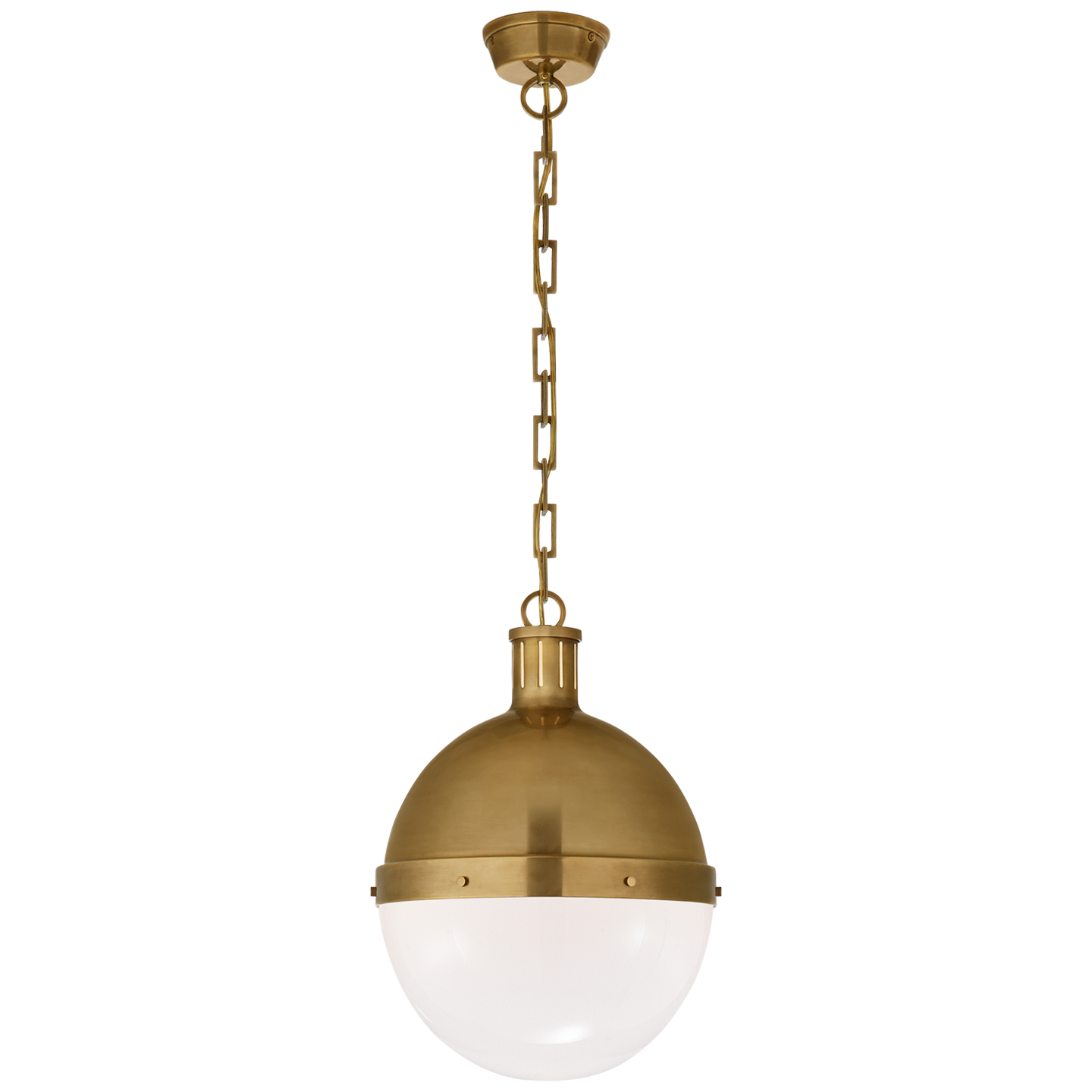 Hicks Globe Pendant with White Glass