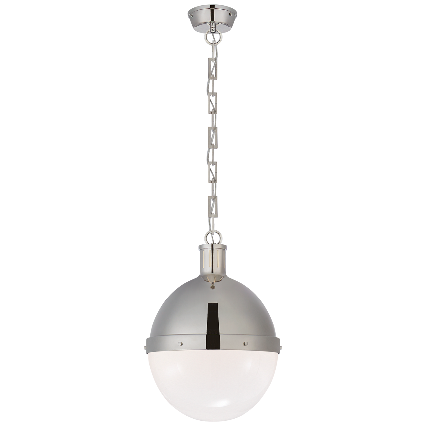Hicks Globe Pendant with White Glass