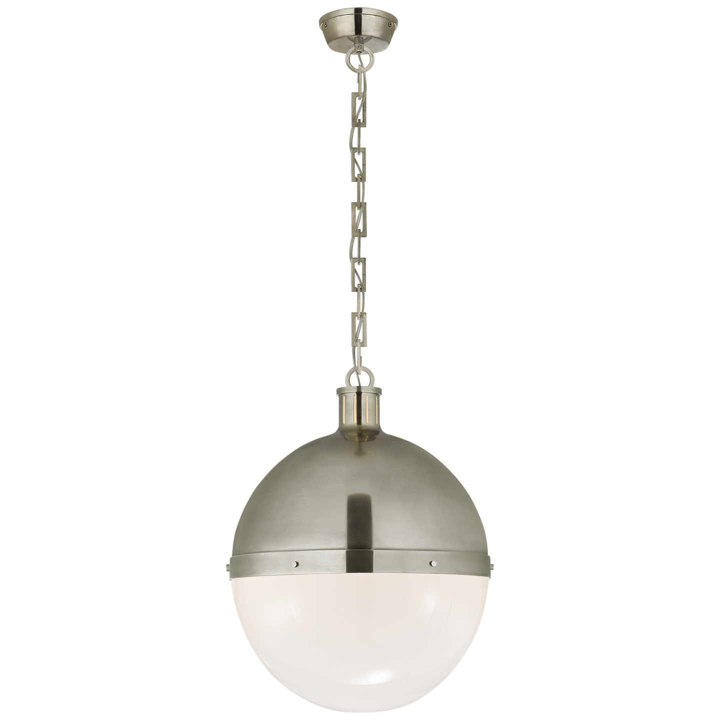 Hicks Globe Pendant with White Glass