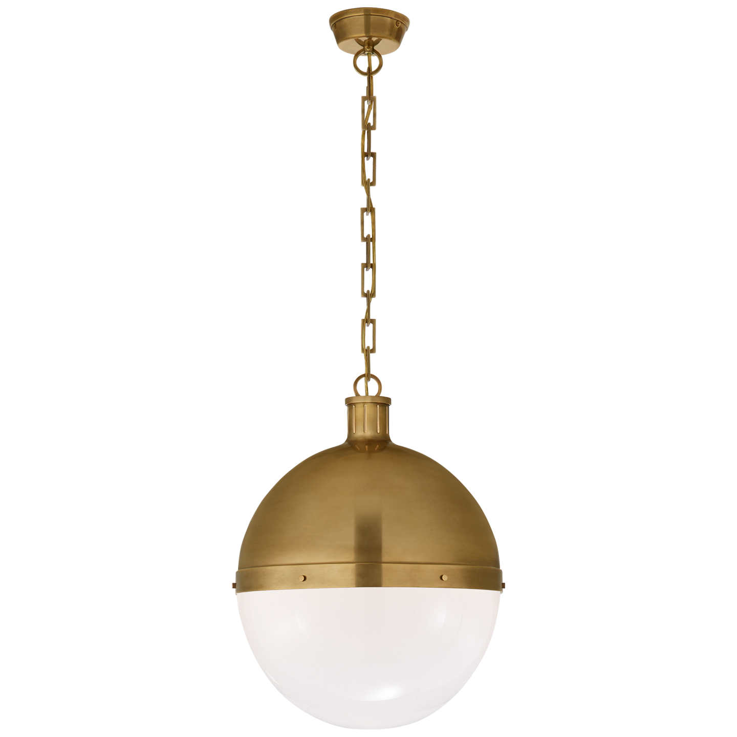 Hicks Globe Pendant with White Glass