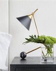 Cleo Table Lamp in Bronze and Antique-Burnished Brass