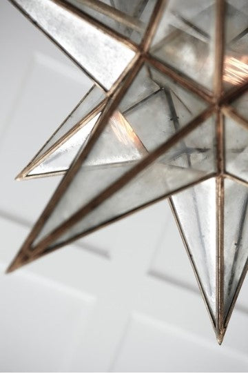 Moravian XL Star Lantern with Antique Mirror