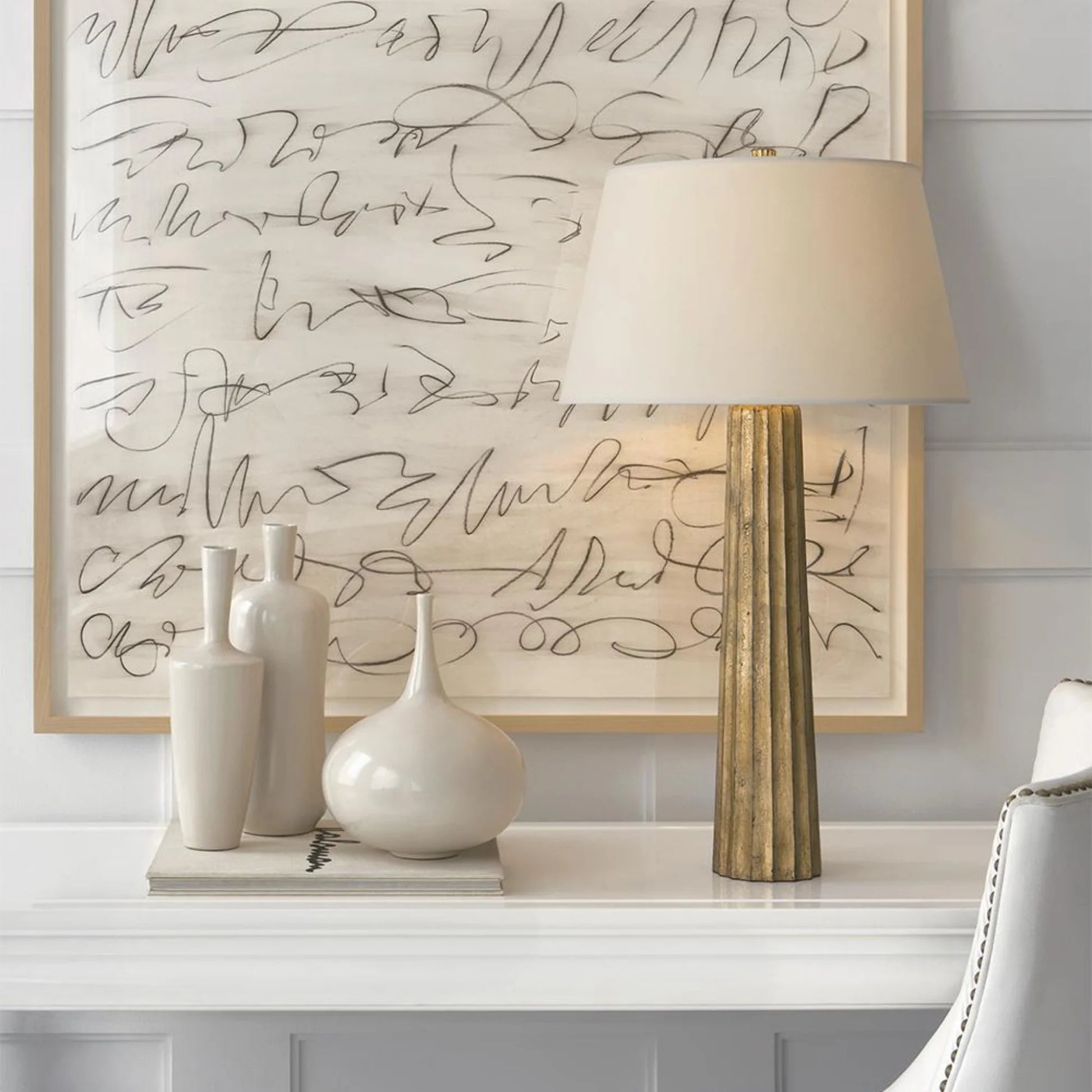 Fluted Spire Large Table Lamp