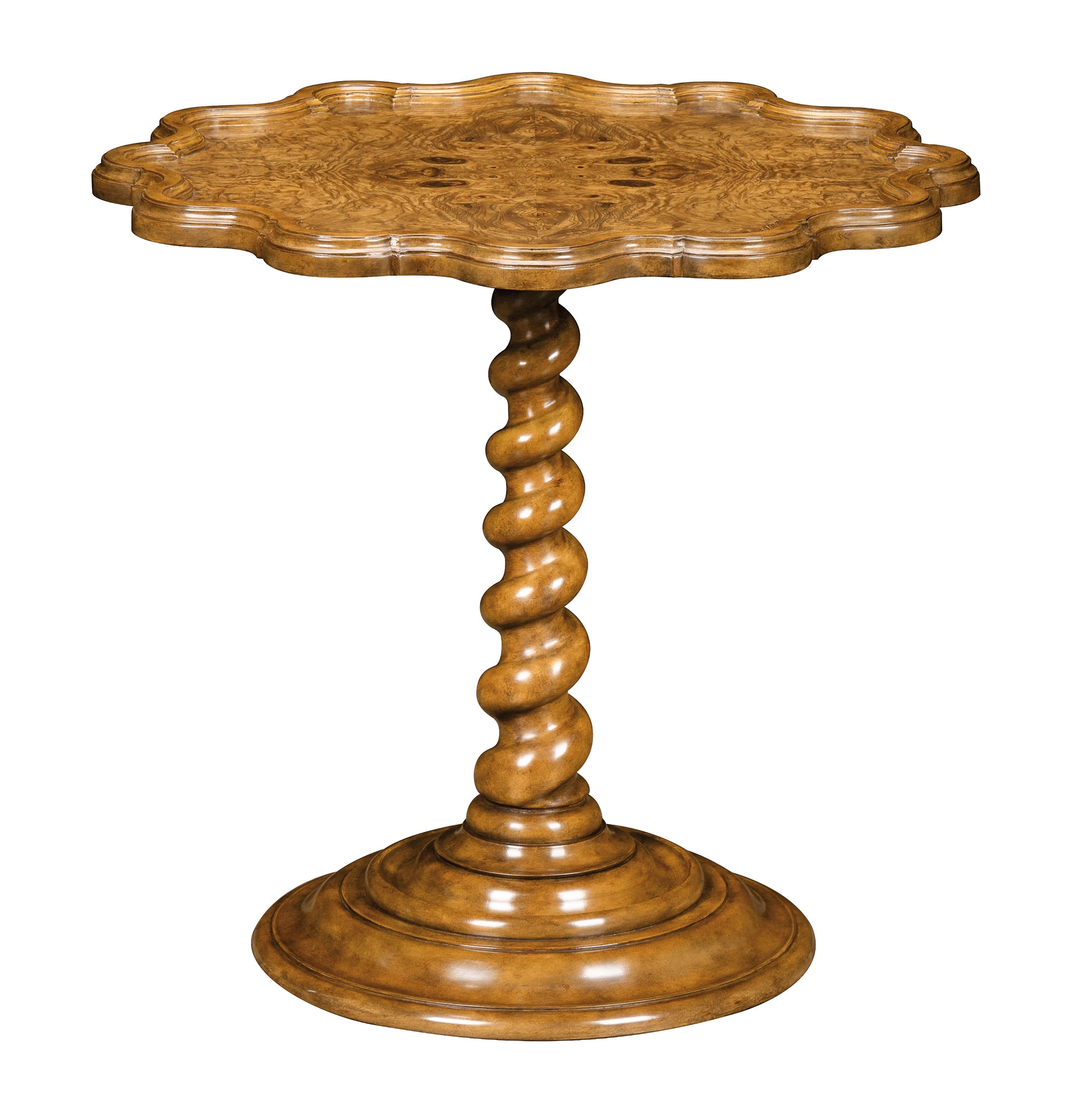 Devonshire Scalloped Burl Drink Table