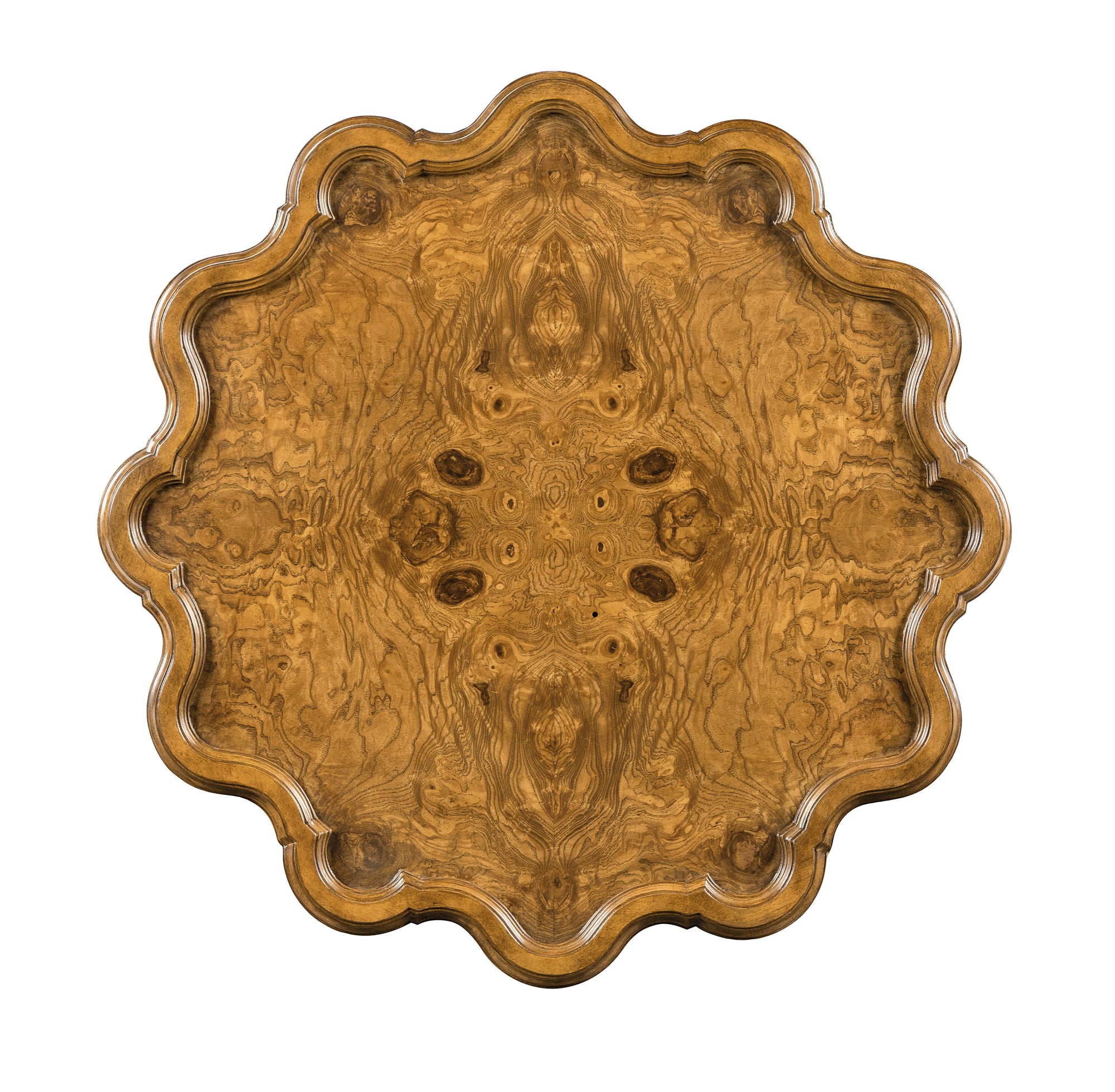 Devonshire Scalloped Burl Drink Table