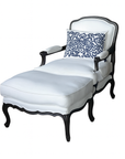 French Style Armchair and Ottoman