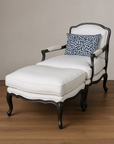 French Style Armchair and Ottoman