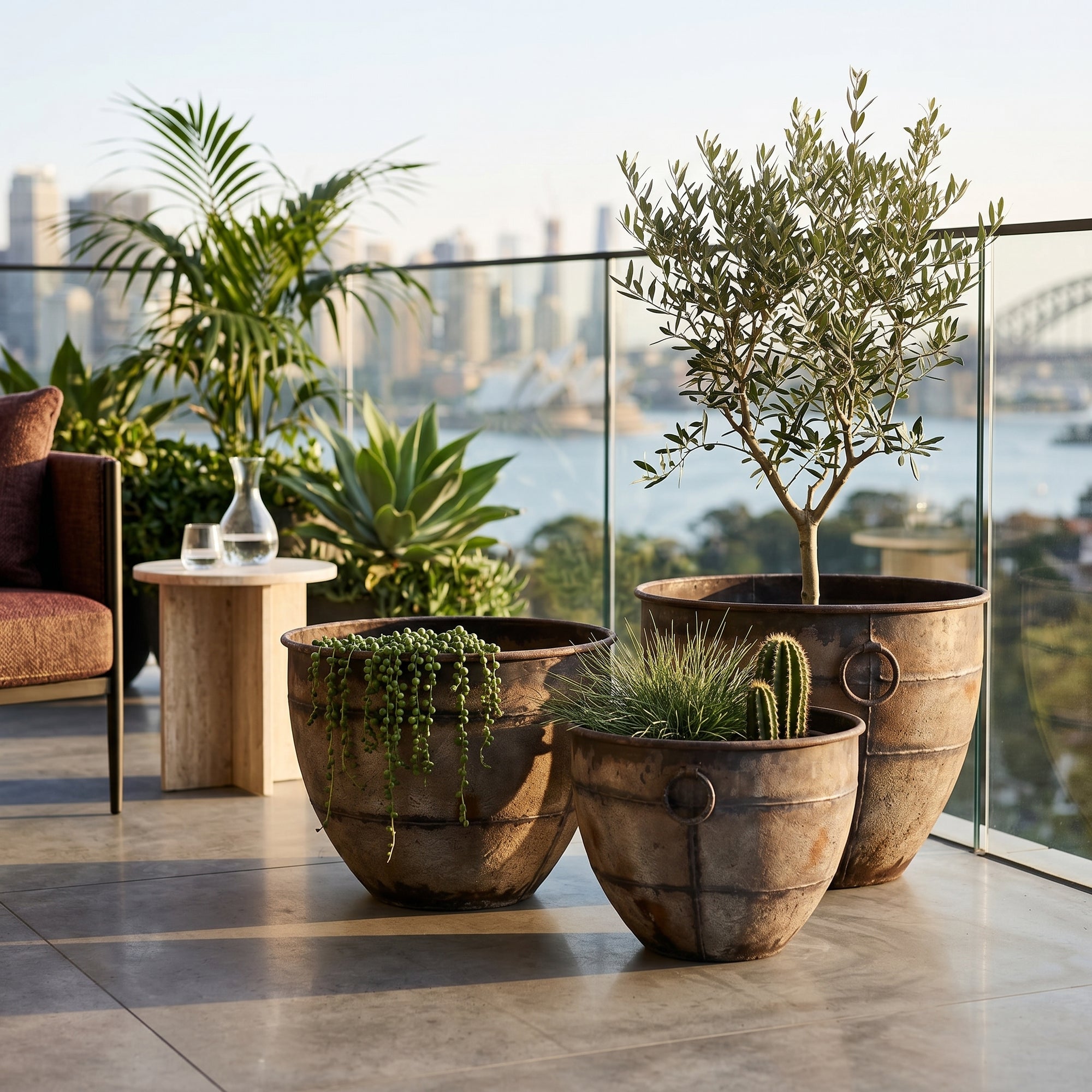 Rustic Iron Planter - Nesting Set of Three