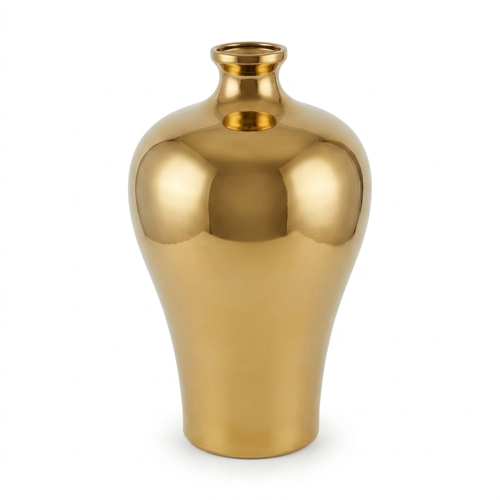 Metallic Gold Prunus Vase
