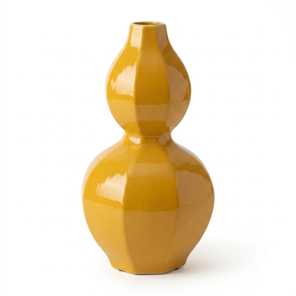 Hex Gourd Vase Imperial Yellow