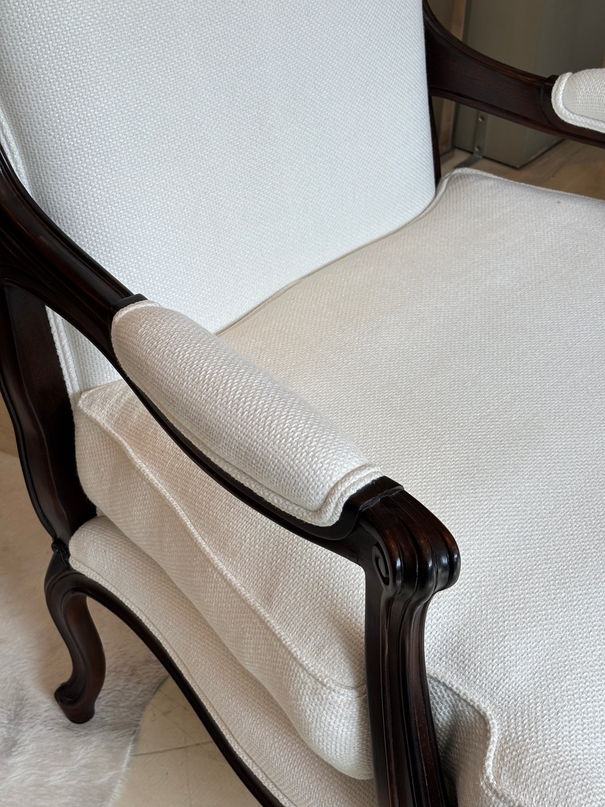 French Style Armchair and Ottoman