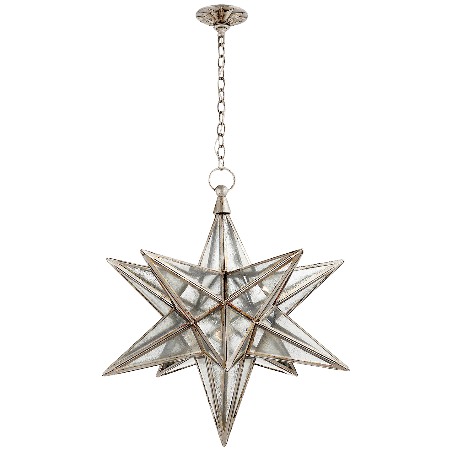 Moravian Large Star Lantern with Antique Mirror