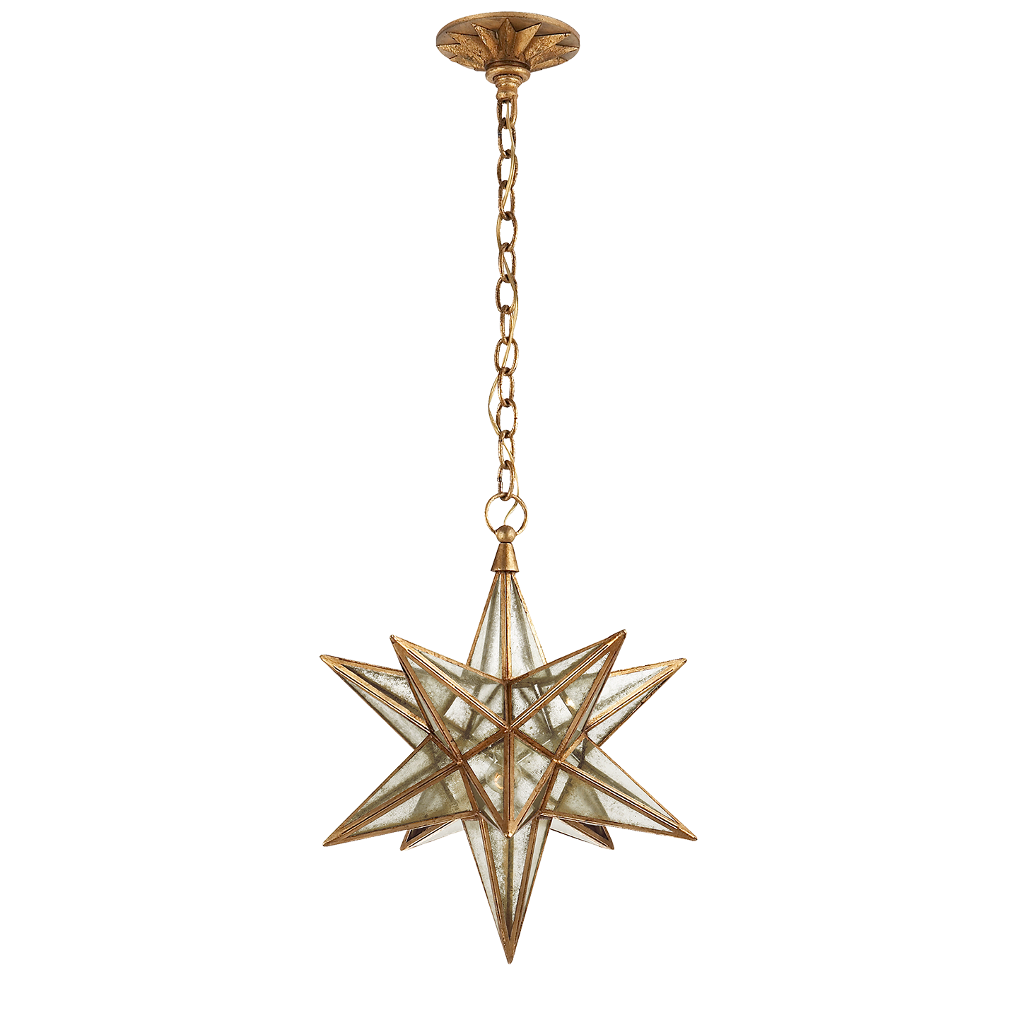 Moravian Large Star Lantern with Antique Mirror