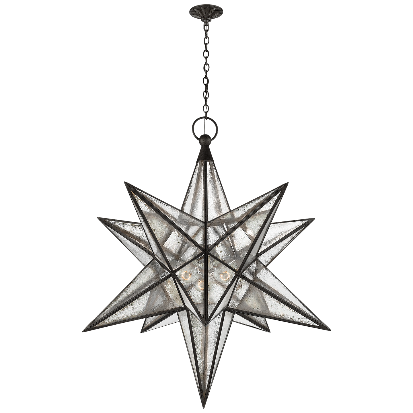 Moravian Large Star Lantern with Antique Mirror