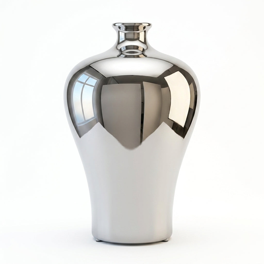 Metallic Platinum Prunus Vase